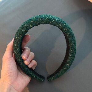 Elegant Green Tweed Headband